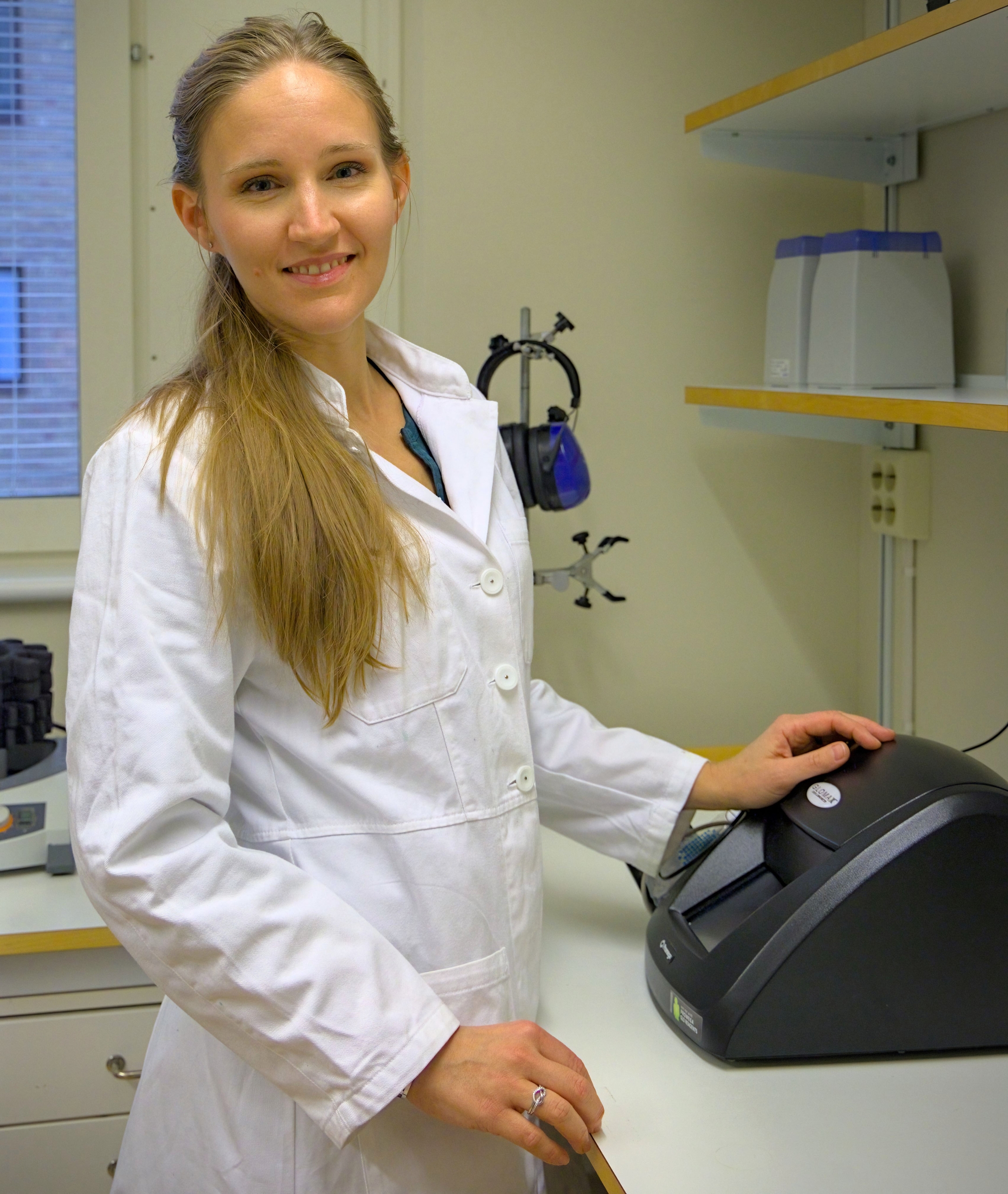 Verena in the lab.