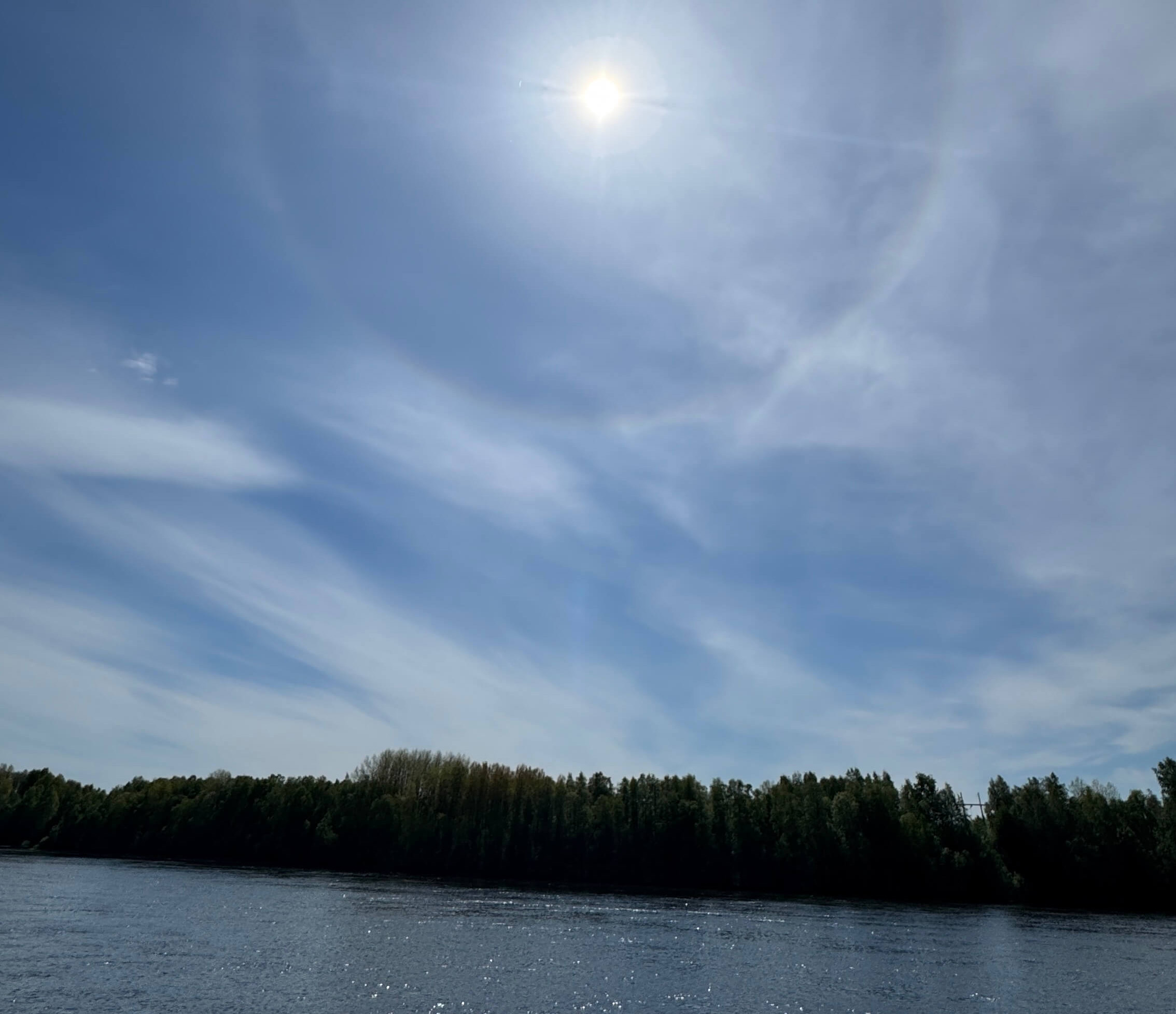 The Ume River and northern Swedish skies during a weekend excursion.